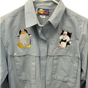Cricket by the Creek Novelty Embroidered Animal Shirt, Penguin Koala Ostrich